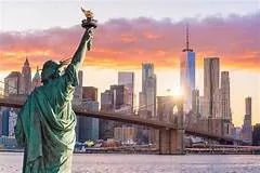 New York Statue of liberty - Brooklyn Bridge - United Police Fund