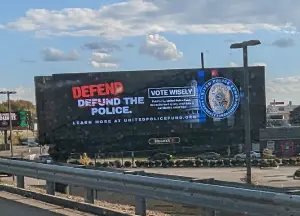 Defend the Police Billboard beside the road